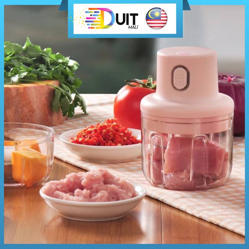 Duitmali Mesin Pengisar Tanpa Wayar 250ml Wireless Chopper Garlic Blender Grinder