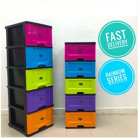 3 4 5 Tier Tingkat Laci Multipurpose Plastic  Drawer 