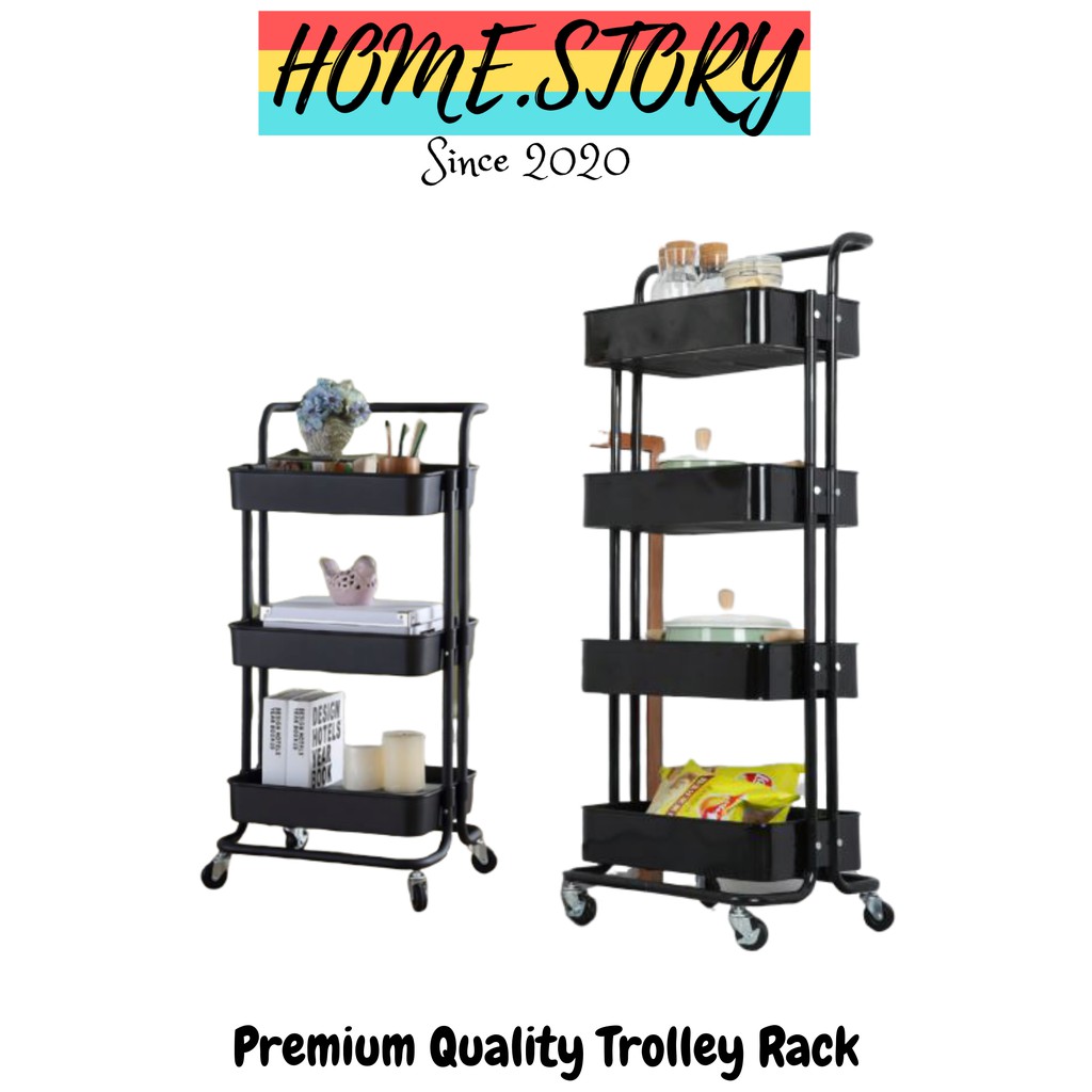 Home.Story 3 Tier 4 Tier IKEA Trolley Storage Racks Office Shelves Book