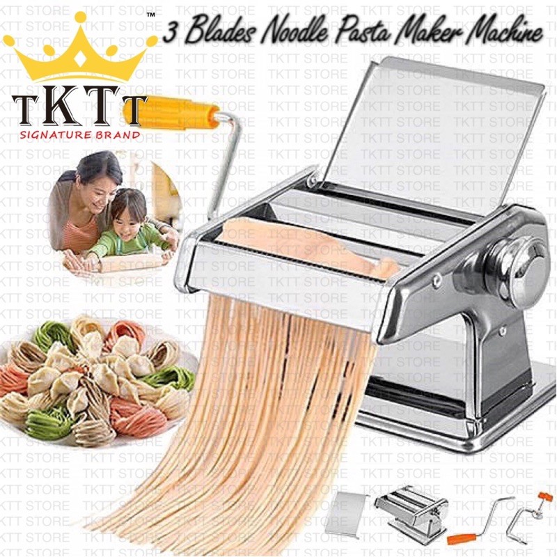 TKTT Stainless Steel 3 Blades Pasta Maker Machine Noodle Curry Puff Maker Ampia Spaghetti Mesin Mee Karipap Serbaguna