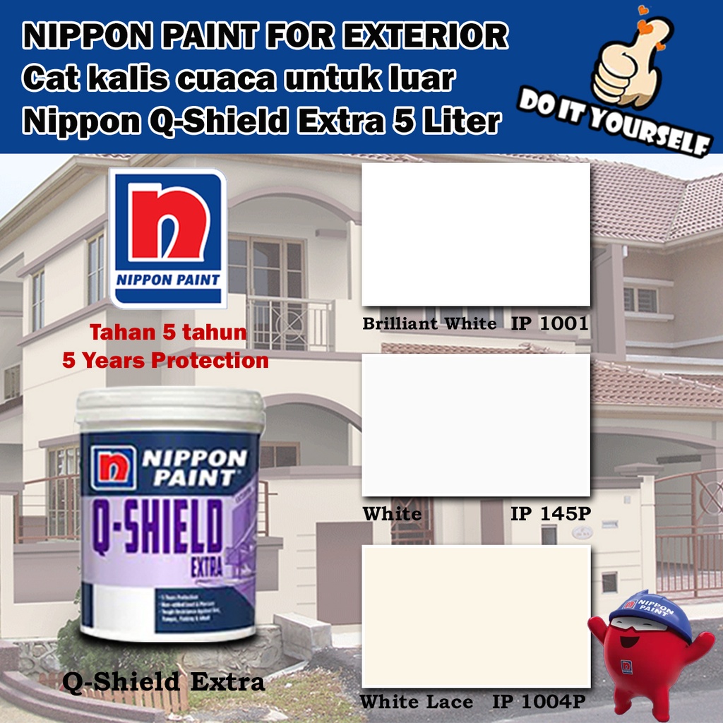 Nippon Paint QShield Extra Exterior Collection 5 Liter Brilliant White