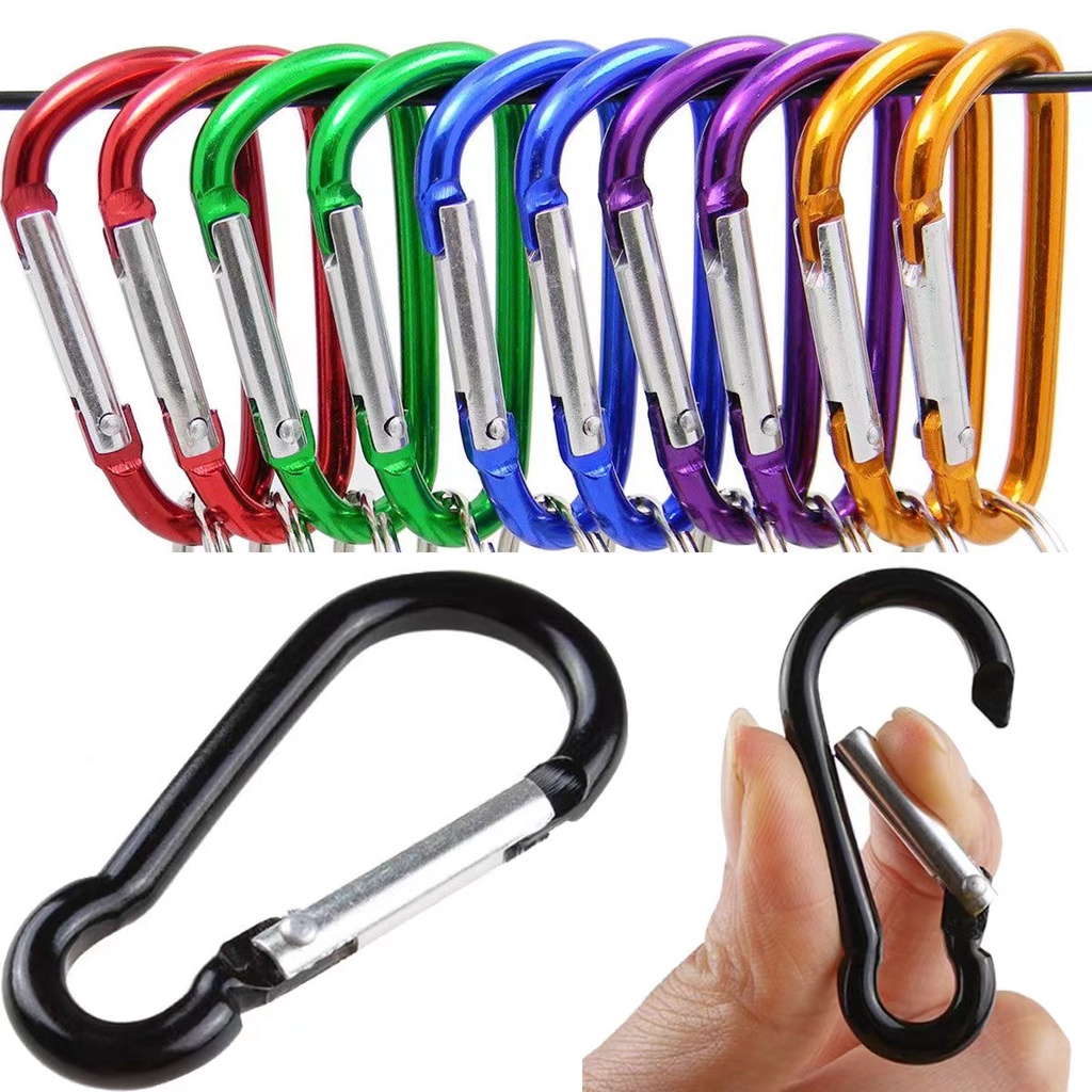 Aluminum D Shape Carabiner| Outdoor Climbing Carabiner| Camping Hiking Spring Snap Hooks| Outdoor Safety Buckle Keychain