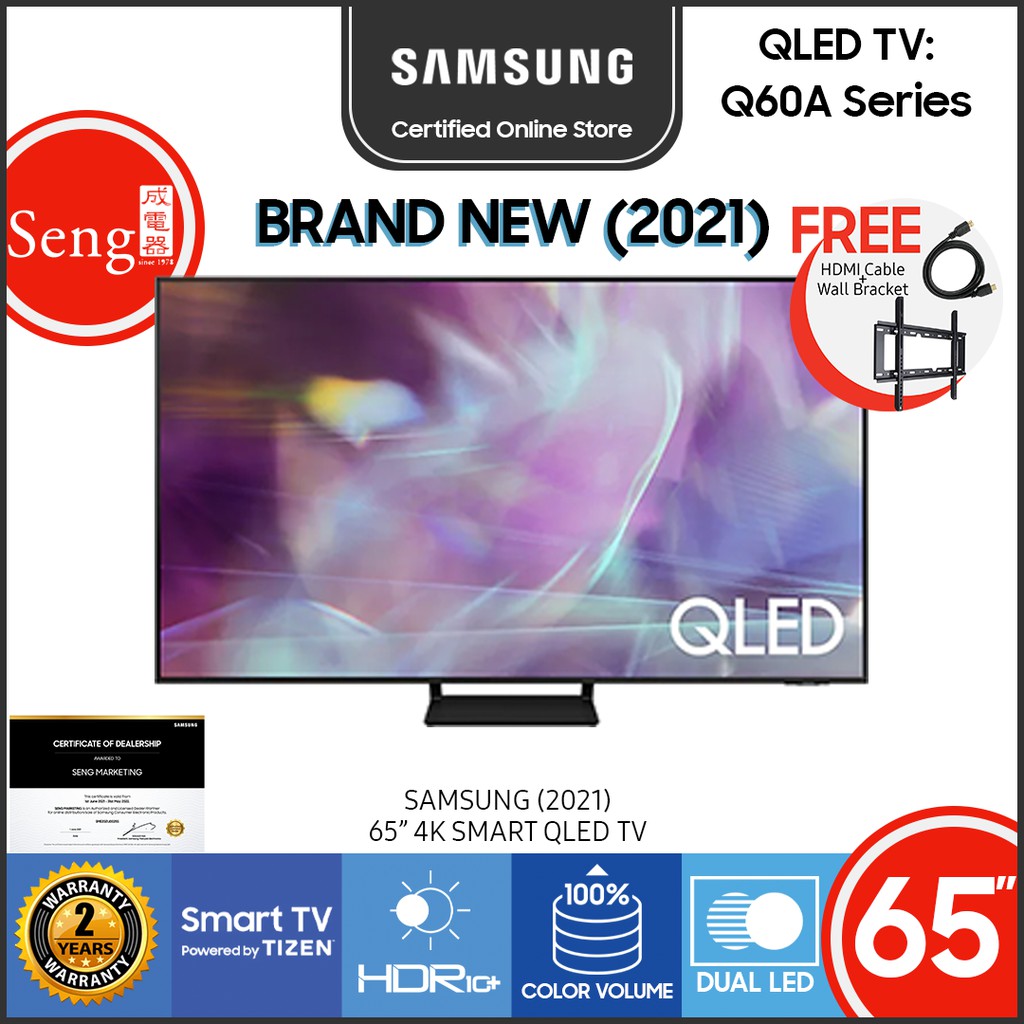 SAMSUNG 65'' Q60A QLED 4K Smart TV QA65Q60AAKXXM | QA65Q60A (FREE WALL ...