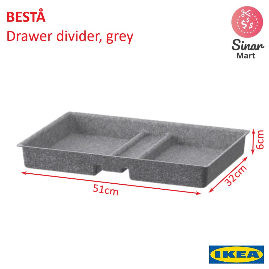 Ikea Besta Drawer Divider Grey Shopee Malaysia