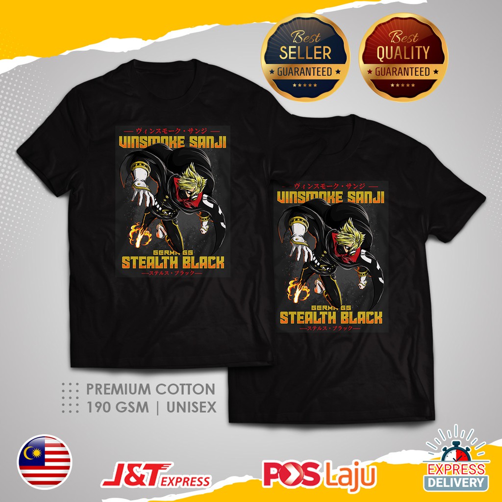 Exclusive Vinsmoke Sanji Germa 66 Stealth Black One Piece T Shirt Shopee Malaysia