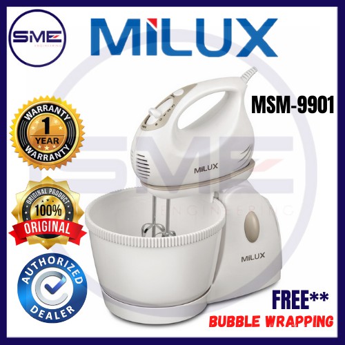 [SHIPPING IN 24 HOURS] Milux 2 in 1 Hand & Stand Mixer MSM9901 (2.5L) 200W ***FREE Bubble wrapping