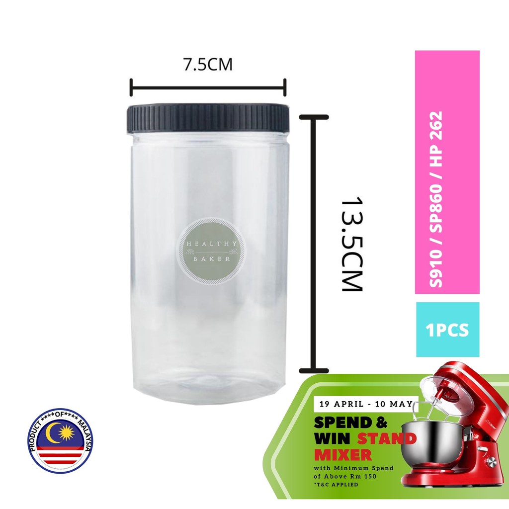 Buy Round Plastic Container 500ml Choco Jar S910 Sp860 Hp 262 Bottles 1 Bundle 78pcs Black White Top Seetracker Malaysia