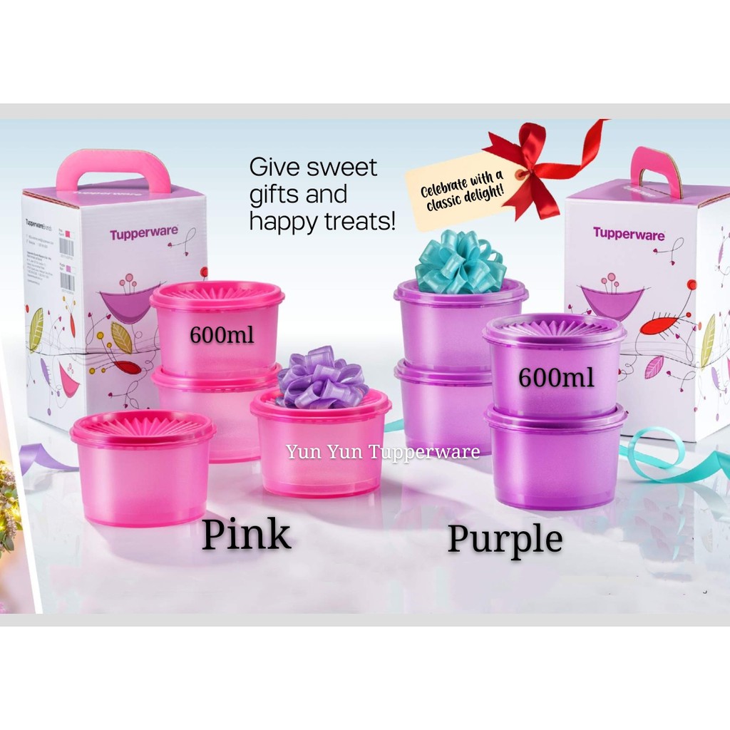 Tupperware Mini Deco Canister Gift Set (4 PCS) 600ml + Box / Bowl of Joy Set (4) 550ml