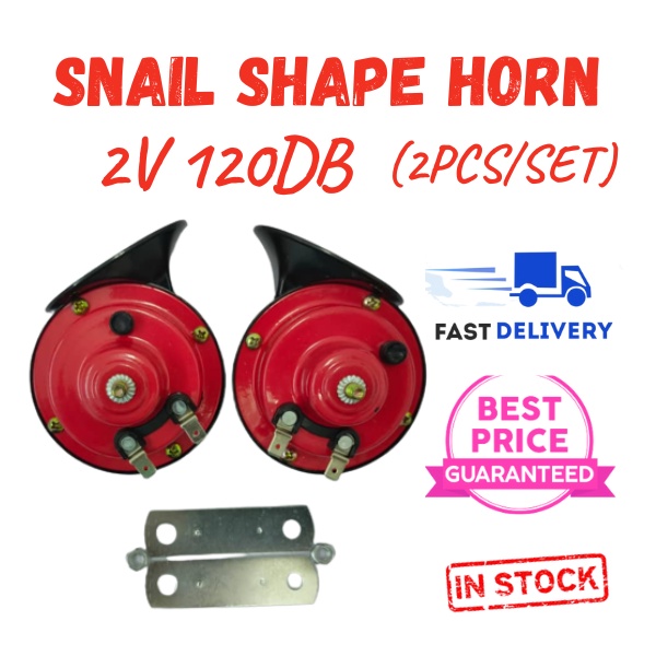 12V Twin Tone Snail Bm Horn Car Horn Horn Kereta- 2 PCS/SET