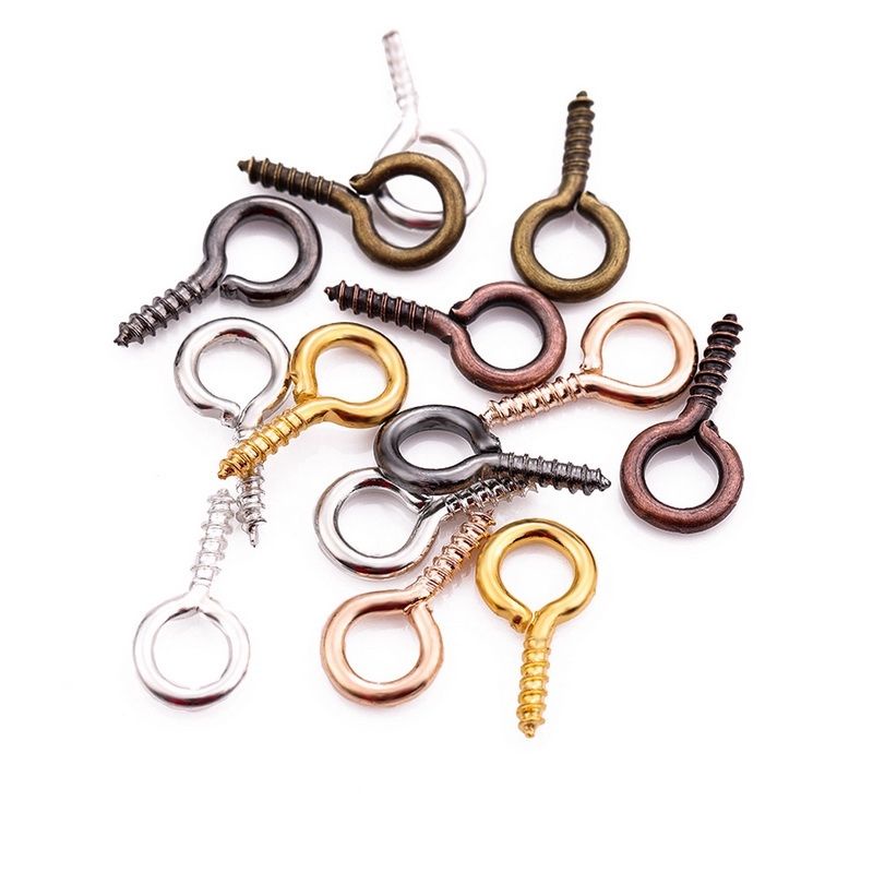 (Ready Stock) 190pcs Jewellery Screw Claw Golden Silver Accessories DIY Mini Eye Pins Handicraft Craft