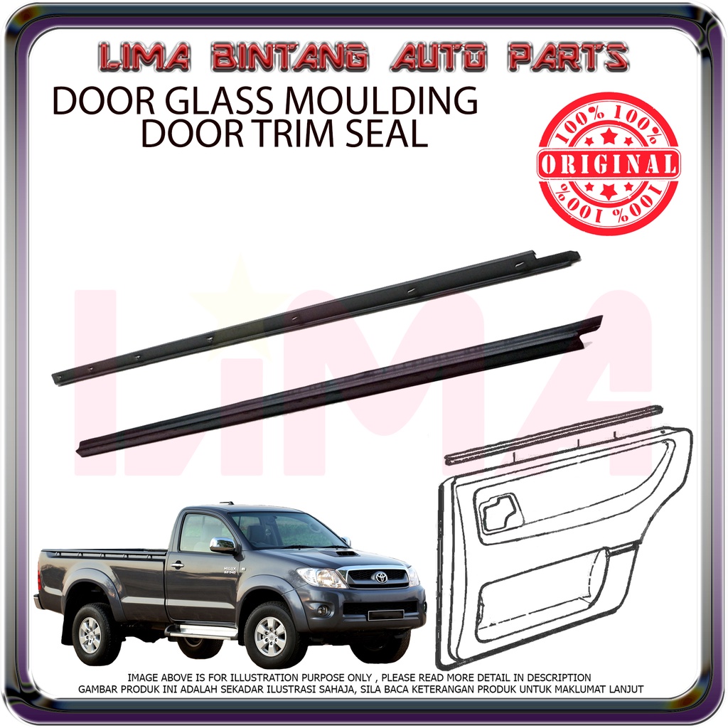 Toyota Hilux Vigo Kun25 Kun26 Single Cab Door Glass Moulding Door