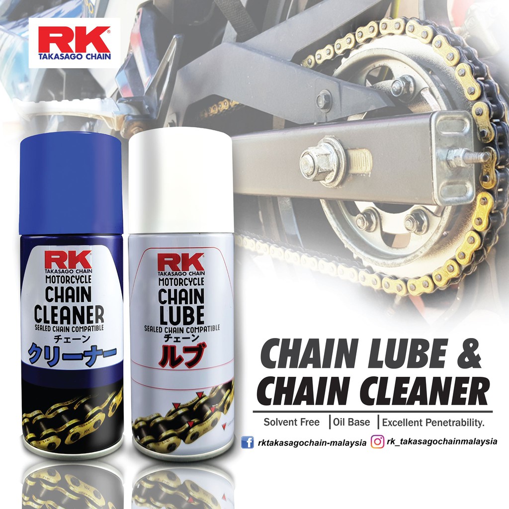 RK-TAKASAGO MOTORCYCLE CHAIN LUBE AND CHAIN CLEANER 100ML ***NO SHIPPING TO SABAH & SARAWAK***