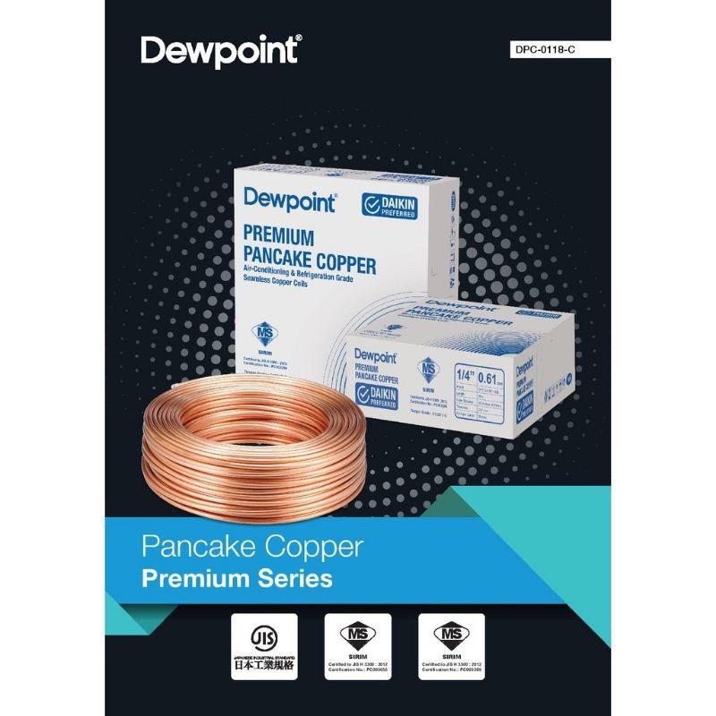 Daikin Dewpoint Copper Pipe 1/4,3/8,1/2 X61mm For Air Cond /Copper Tube