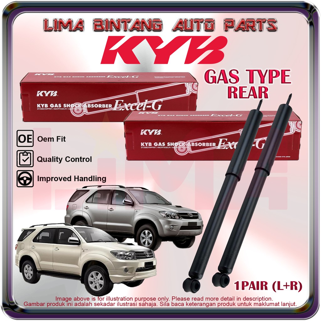 ( 1Pair ) Toyota Fortuner TGN51 TGN61 AN50 AN60 Rear Shock Absorber Gas