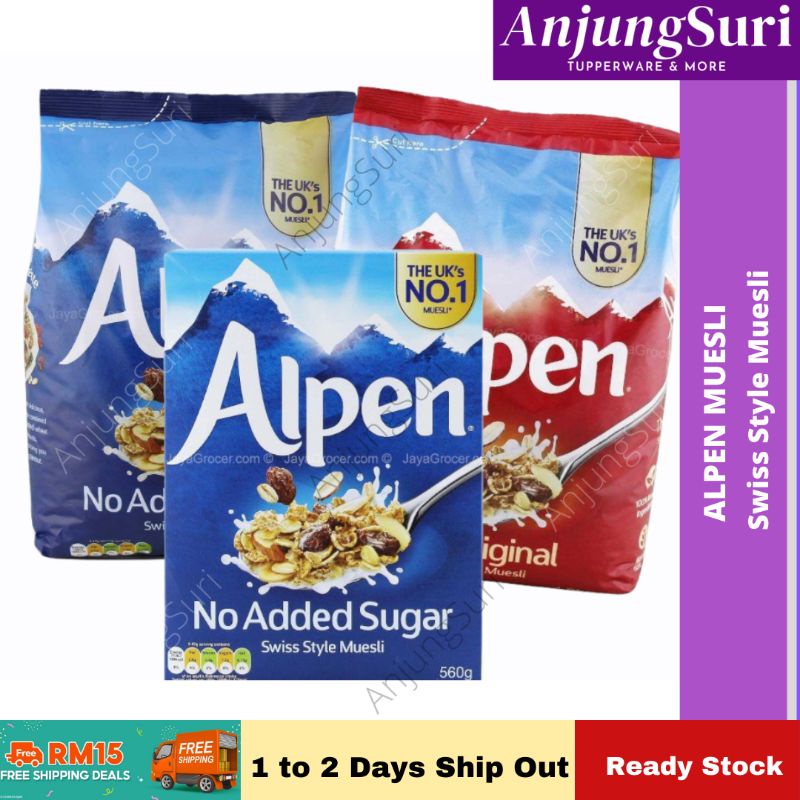 Alpen Muesli Range No.1 Muesli in UK No added Sugar High in Fiber Low
