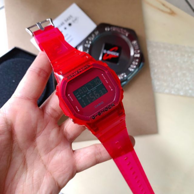 g shock petak jelly biru