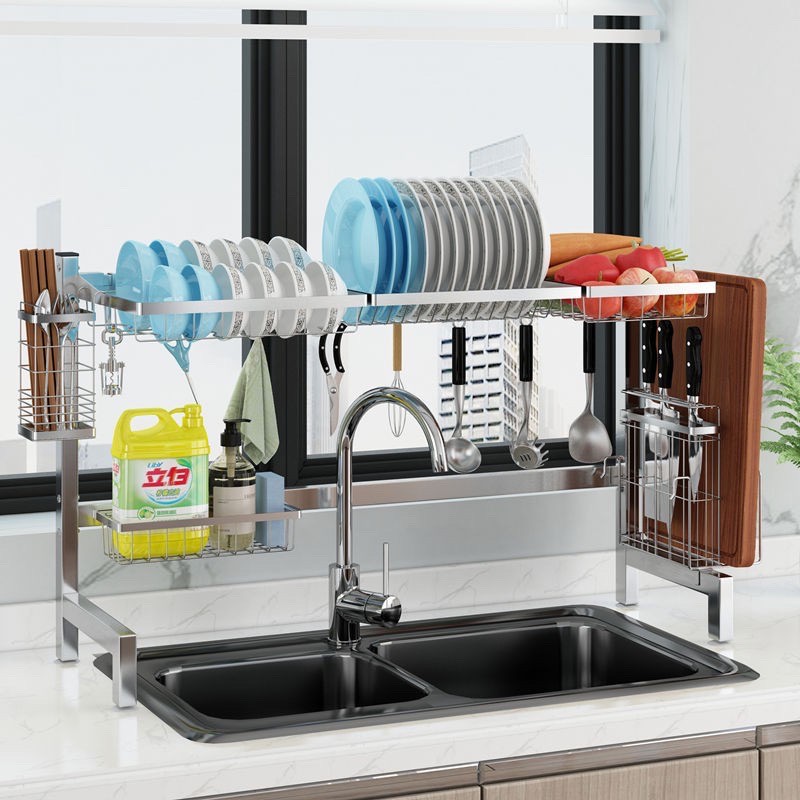 Stainless Steel Dish Rack Drainers Kitchen Rack Sink Rak Pinggan