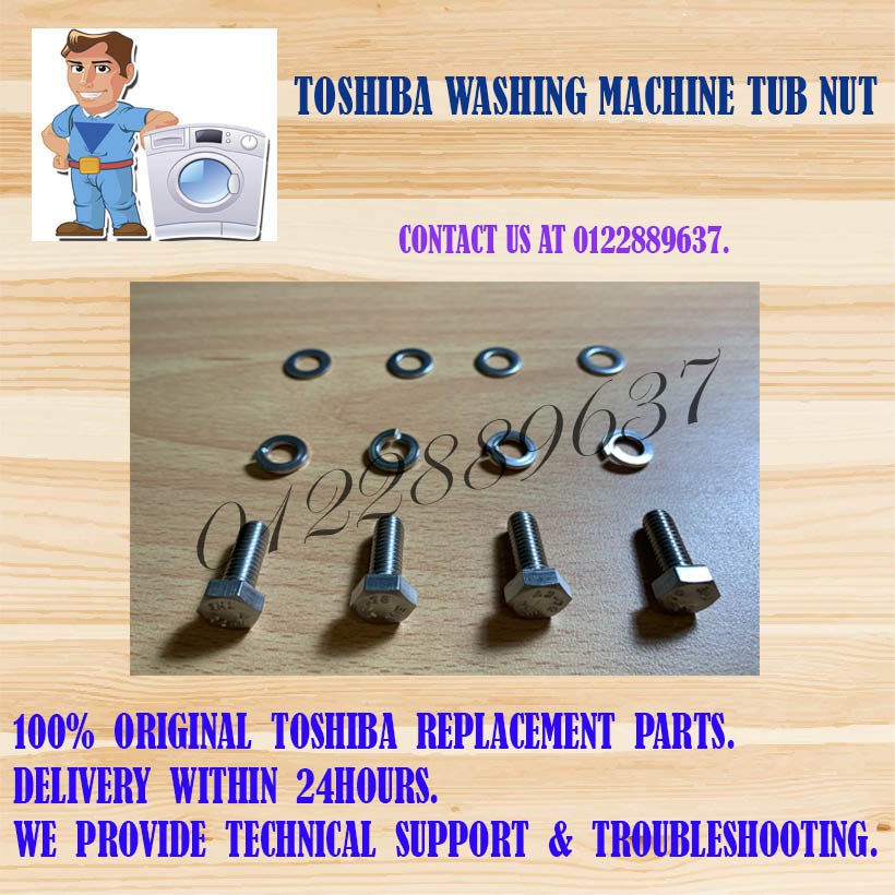 TOSHIBA Washing Machine Tub Nut & Washer (Stainless Steel) Shopee