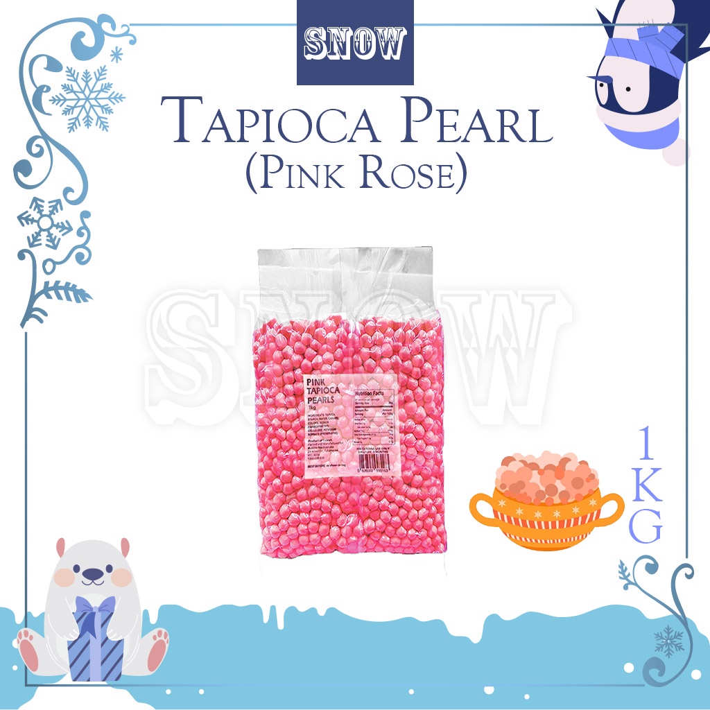 READY STOCK! 1KG PINK BUBBLE PEARL MERAH JAMBU BOBA ROSE BUBBLE TEA