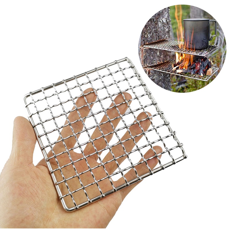Camping Grill Grate Stainless Steel Mesh Grill Bushcraft Grill Camping