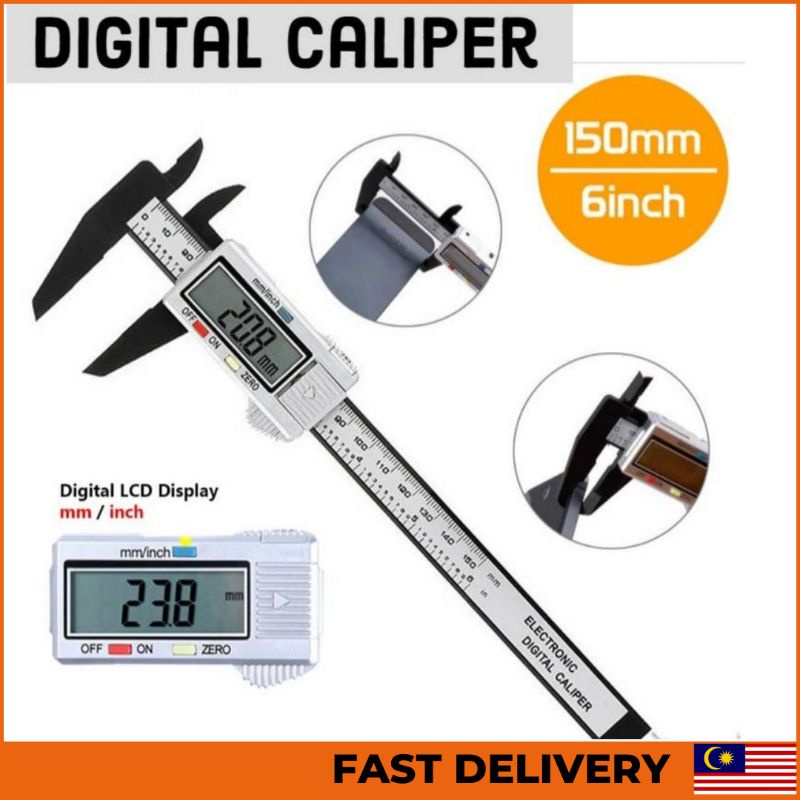 Digital Caliper Carbon Fiber Composite Measuring LCD Electronic Meter ...