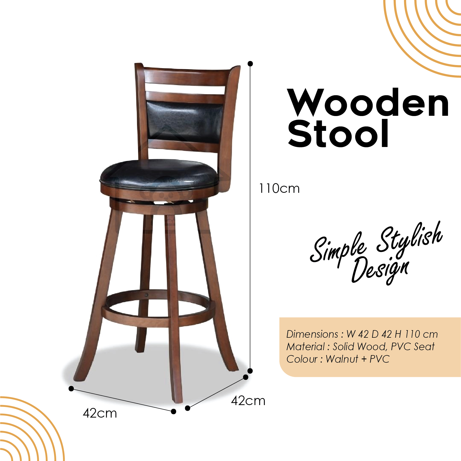 High Stool Chair Wooden Bar, 42 Tall Bar Stools