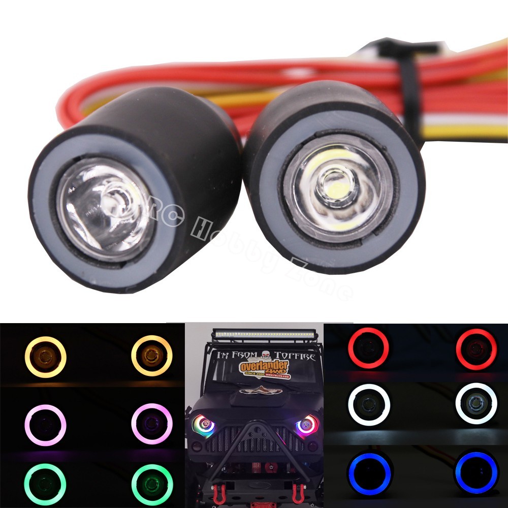 2pcs RC Headlight LED Lights Universal for 1/10 RC Crawler Axial SCX10 ...