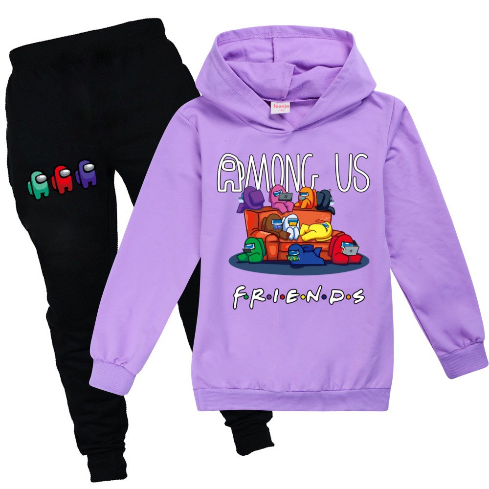 Must Have Among Us Cartoon baju Kids Clothes Boys Girls Autumn Hoodie Jacket + Casual Sports Pants 2-piece Set Tracks... - Image 4