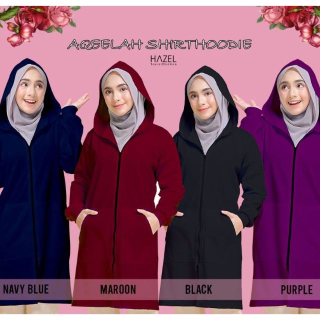 cardigan hoodie muslimah