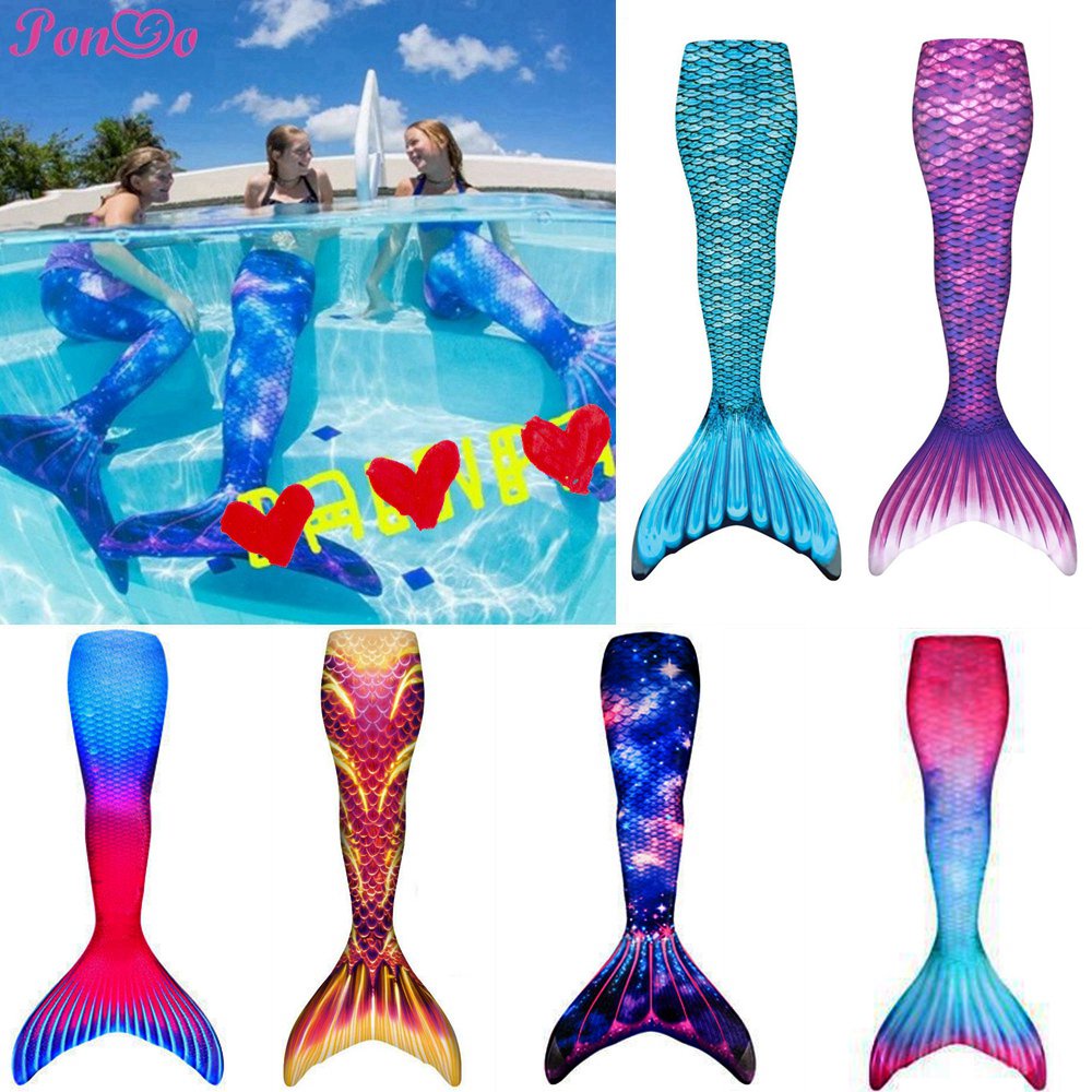 Parent-Child Mermaid Tail Kids and Adult Swimwear Girls Mermaid Costume