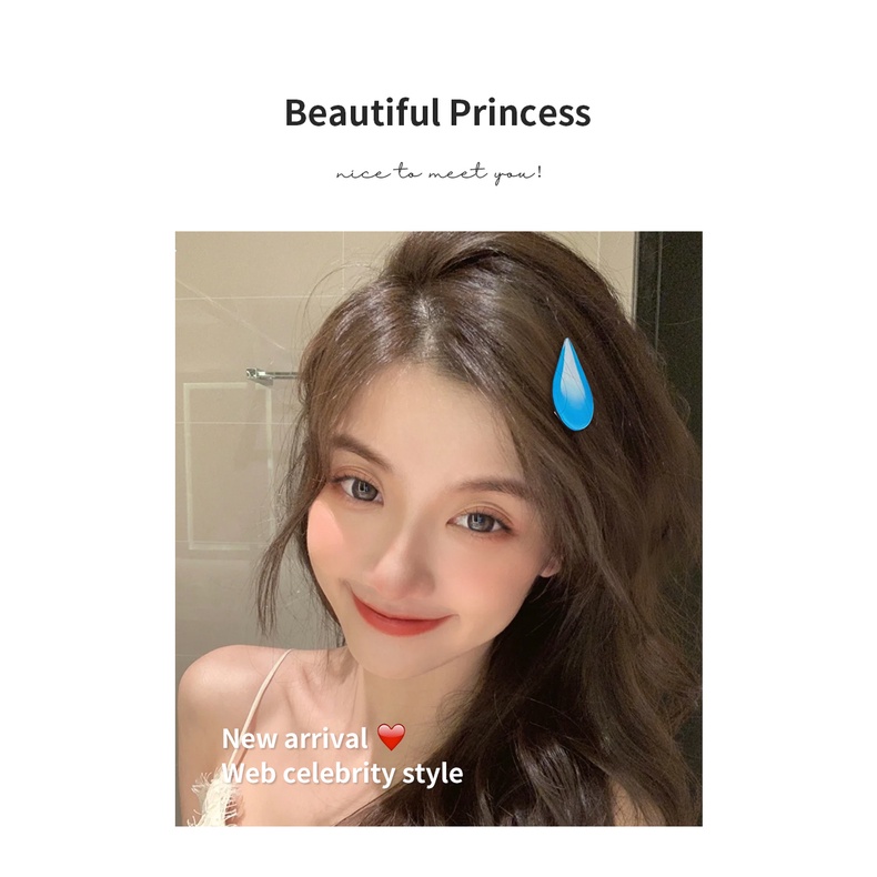 流汗发夹大无语发卡滴汗夹子汗滴表情包水滴刘海侧边夹头饰 emoji hairclips