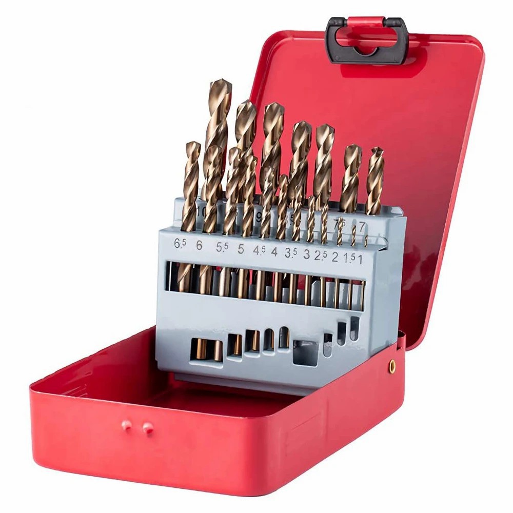 Plastic box Storage Stainless Steel 15 Pcs High Speed Steel Twist Jobber Length Drill Set 1/16-3/8 for Hardened Metal Cast Iron CaRoller Upgraded Drill Bit Set Wood and Plastic with Round Shank M35 Cobalt Drill Bit 
