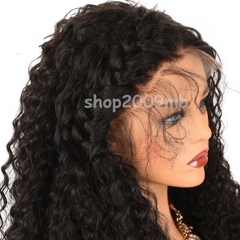 Curly Lace Front Brazilian Hair Wigs 150 Density Pre Plucked Baby