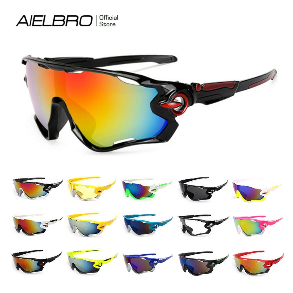 AIELBRO Cycling Glasses UV400 Bicycle Goggles MTB Sunglasses Windproof ...