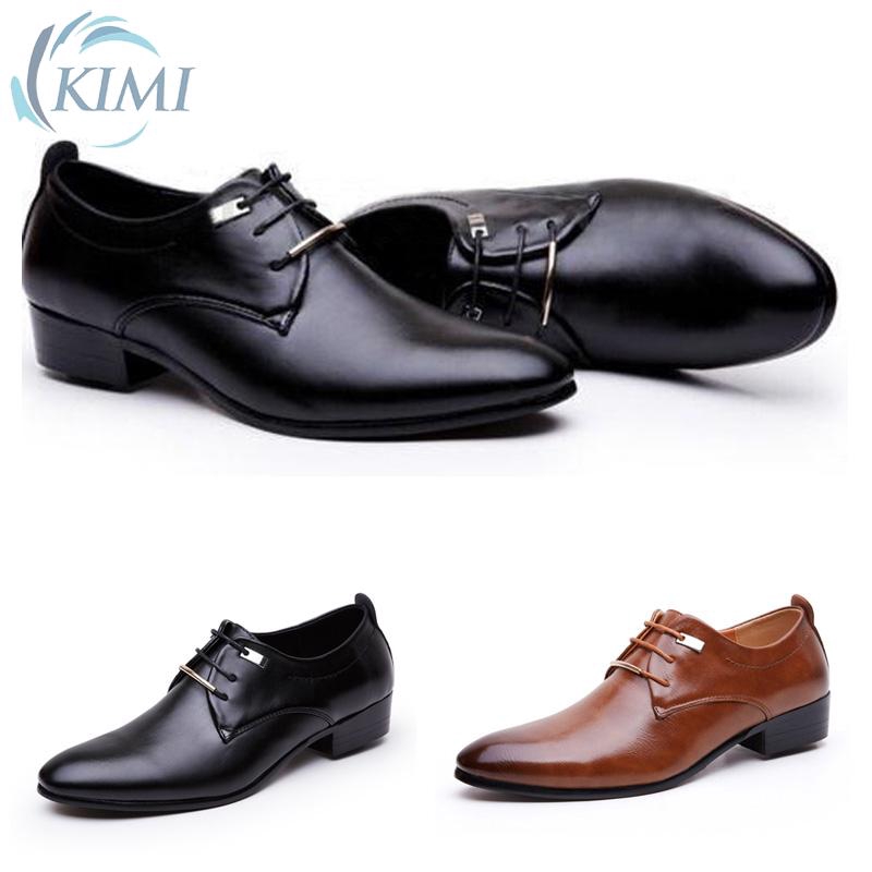 Details about   Men's Leather Oxfords Dress Formal Shoes Casual Flats Lace-up Business Brogues