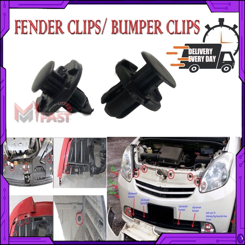 Perodua Myvi Viva Axia Fender Under Shield Clips   Bumper Clips 