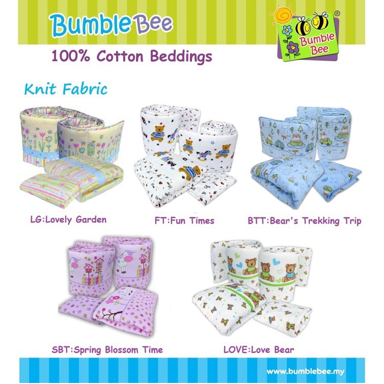 Bumble Bee 4pc Crib Set Knit Fabric Shopee Malaysia