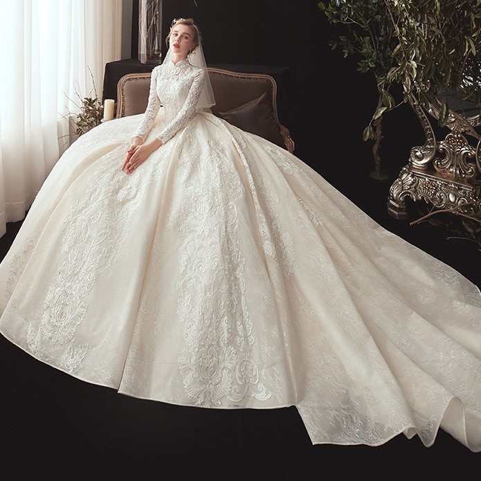 Beaunique Grand Bride Super Fairy Star Dream Wedding Dress Long Sleeve Muslimah Baju Pengantin Khawin Long Bridal Gown Shopee Malaysia