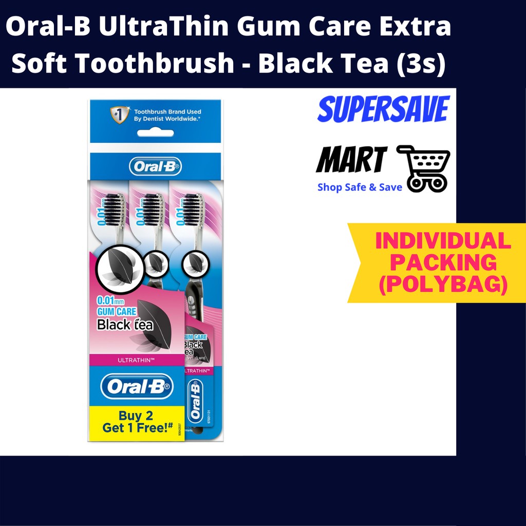 OralB UltraThin Gum Care Extra Soft Toothbrush Black Tea (3s polybag) Shopee Malaysia