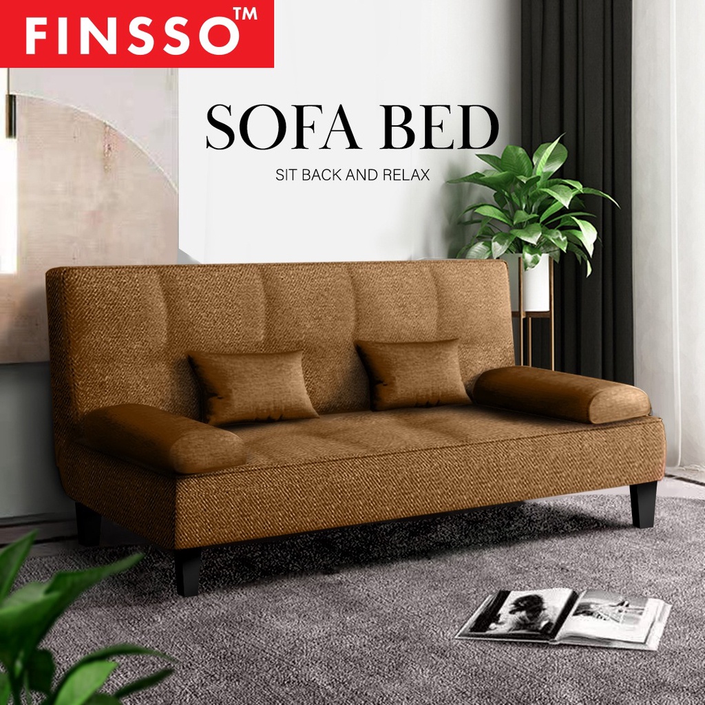 FINSSO: OZZIE Foldable Sofa Bed 3 / 4 Seater Sofa with Pillow with 1 Year Warranty