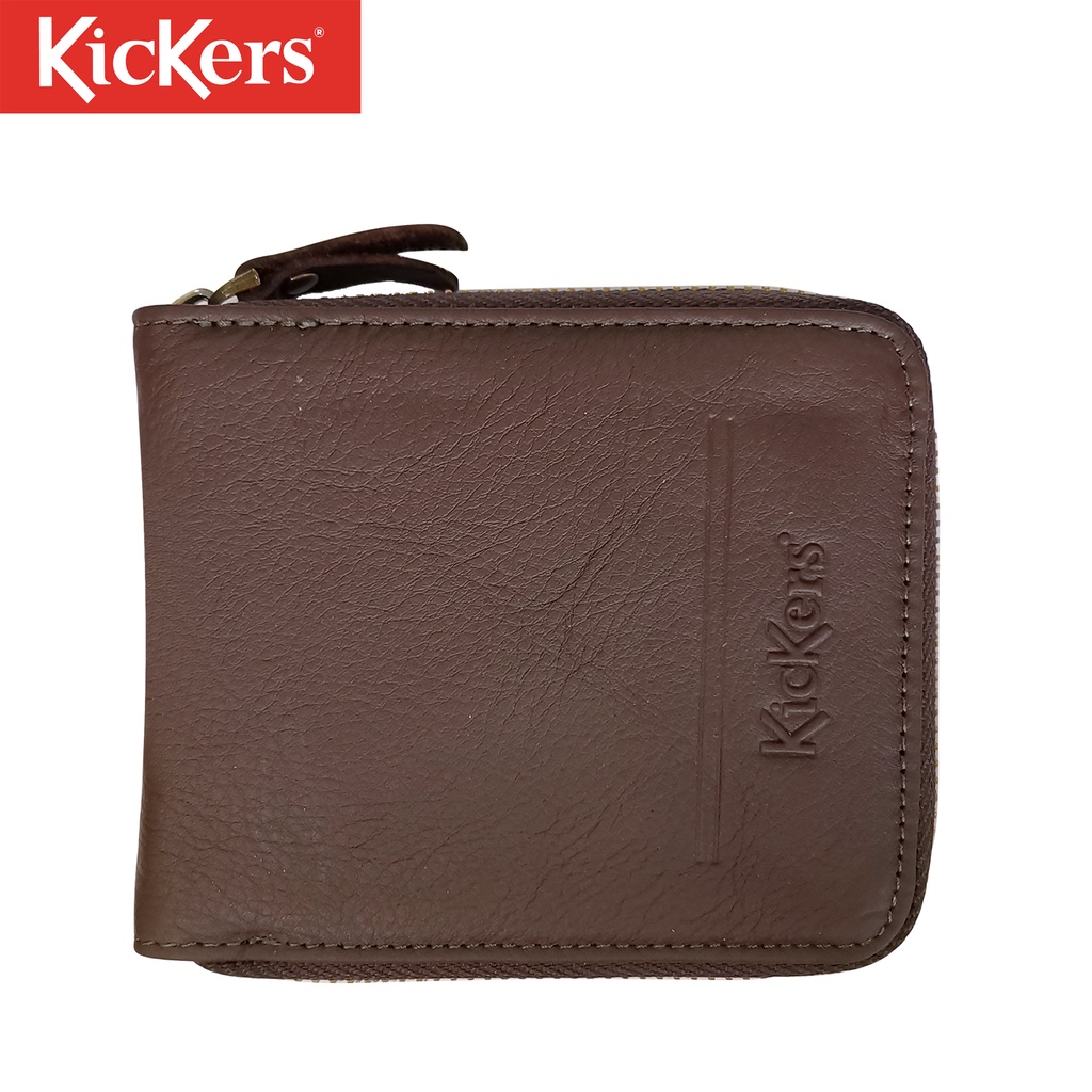 [ONLINE EXCLUSIVE]Kickers Leather Classic Logo Zip Short Wallet KDRZ52206