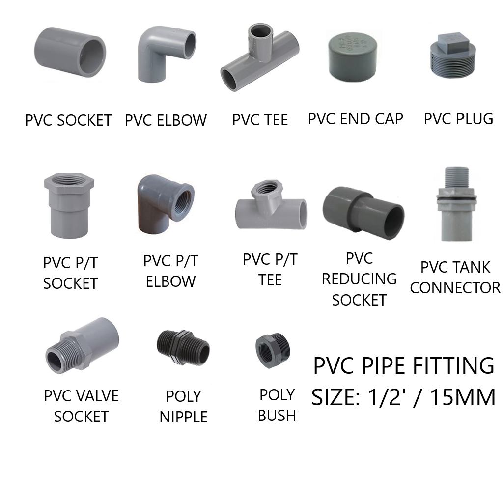 [1/2inch (15mm)] PVC Pipe FittingSocket/Elbow/Tee/Cap/Connector