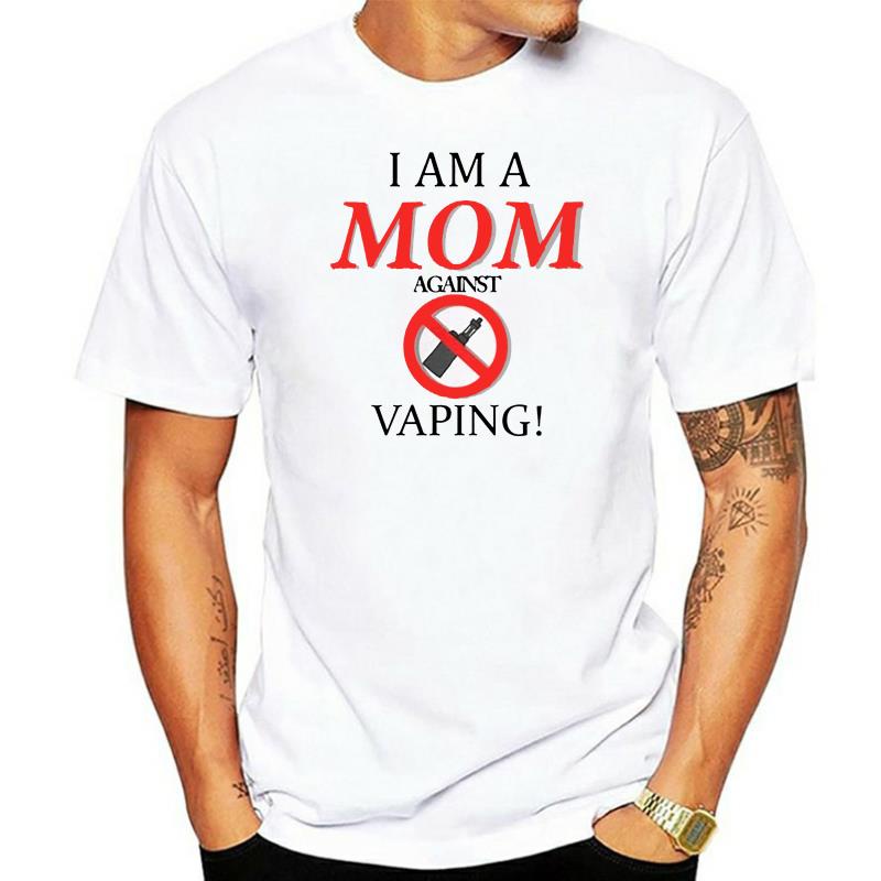 I Am a MOM Against VAPING! Men Cotton Tops Baseball T Shirt Black