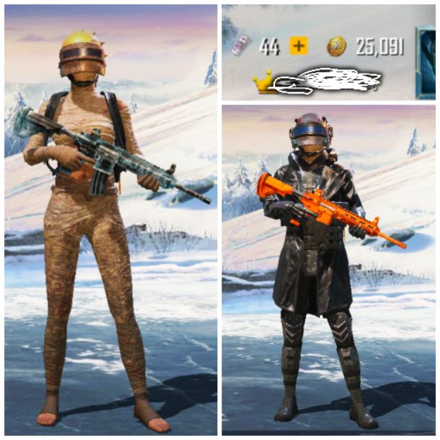  Pubg  Mobile Account M4 Ice  Glacier 21 Set Outfit Mummy 