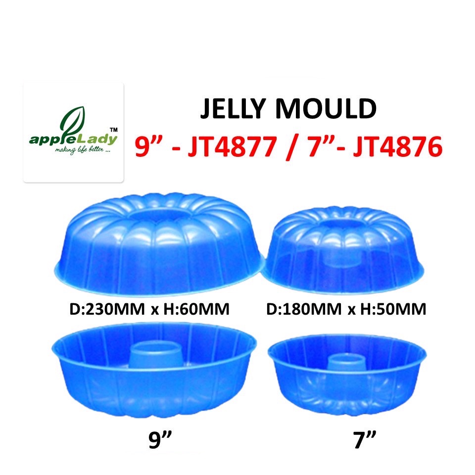 Applelady JT4876 7" JT4877 9" BPA-Free Plastic Jelly Steamed Cake Mould Maker Acuan Agar-Agar Jeli Kek Kukus Plastik