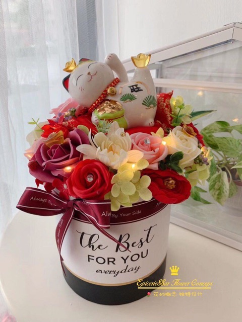 中型招财猫花桶 花篮 Lucky Cat Flower Shopee Malaysia