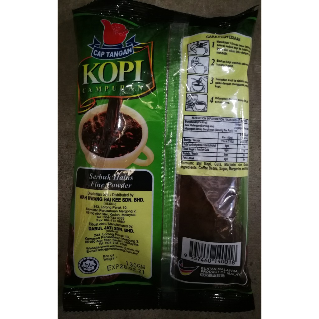 Kopi Tradisi Kedah Serbuk Kopi Campuran Cap Tangan 110g Shopee Malaysia