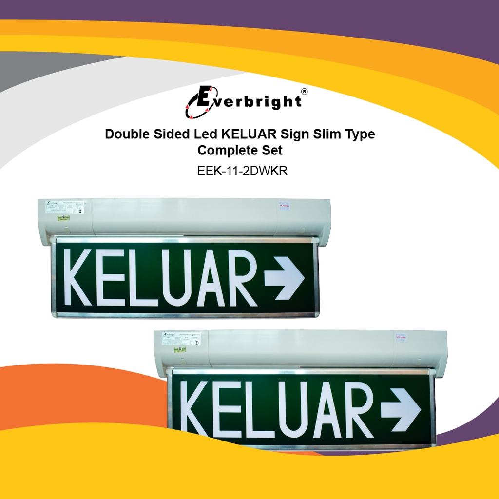 Ready Stock Everbright Double Sided Led Keluar Sign Slim Type Complete Set Model Eek 11 2dwkm