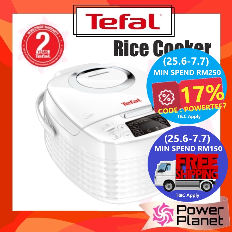 Tefal 1.5L Rice Cooker RK7401 White ( Ceramic inner bowl ) Shopee