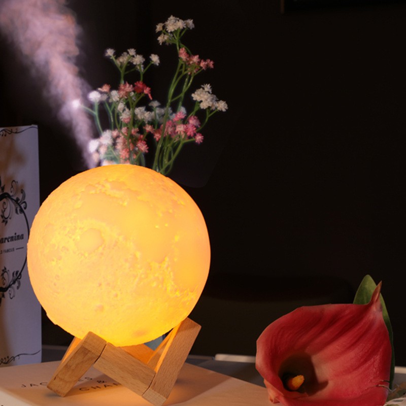 🎇Rechargeable!! 880ML 3D Moon Light Air Humidifier Aroma Essential Oil  Diffuser | Shopee Malaysia